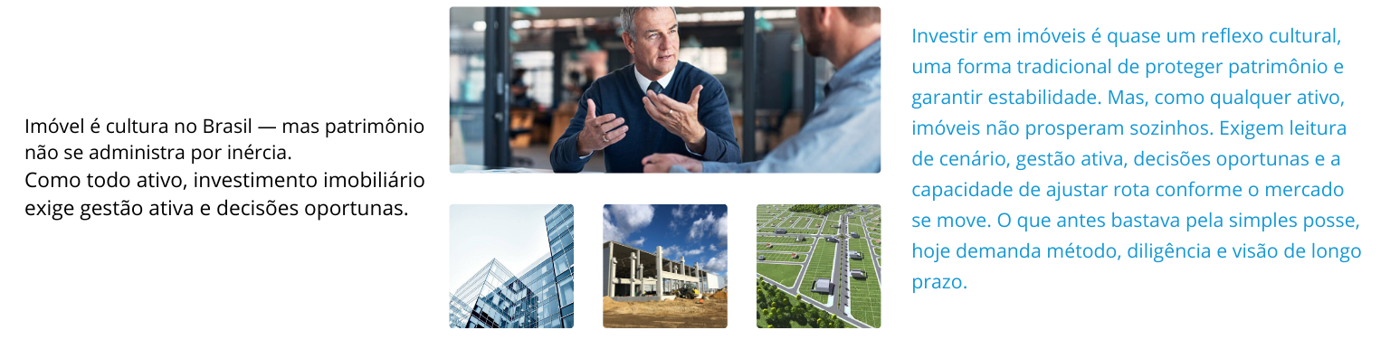 Gestão de Patrimônio Imobiliário: Decisões Oportunas e Método